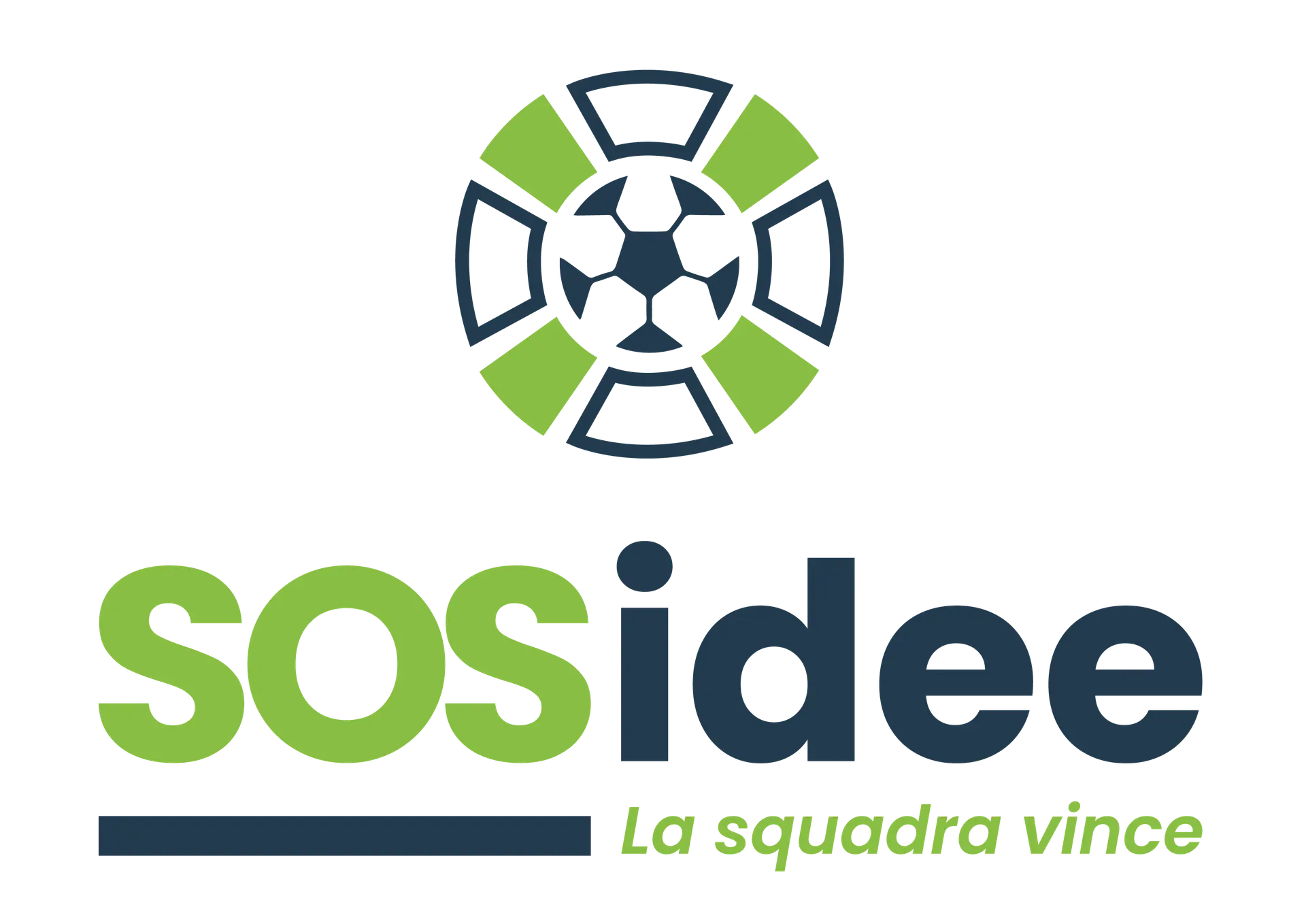 Logo con scritta blu