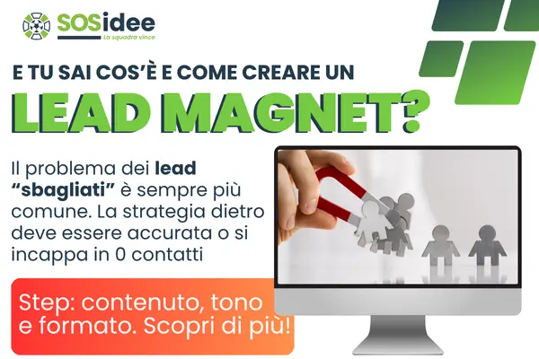 Immagine di copertina di un magnete che attira utenti a indicare il lead magnet. Cos'è e come farlo?